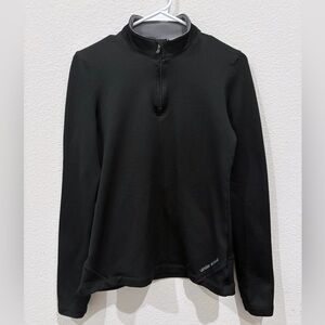 Women's Under Armour Fitted Coldgear Quarter Zip Pullover Large Black Active Top